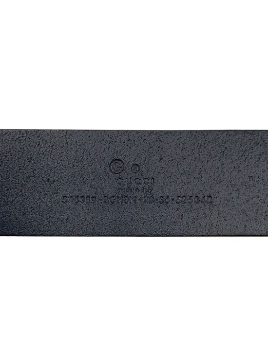 Gucci Interlocking Buckle Leather Black Belt Silver main image 12